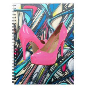 Colourful Abstract Pink High Heels Pattern Design Notebook