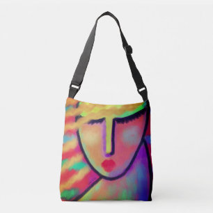 Colourful Abstract Portrait of a Woman Crossbody Bag