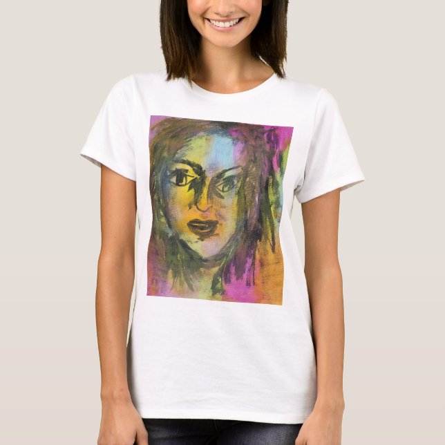 Colourful Abstract Portrait T-Shirt (Front)