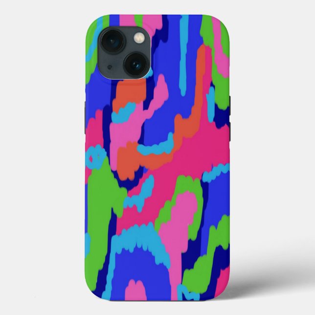 Colourful Abstract Print in Retro Colours Case-Mate iPhone Case (Back)
