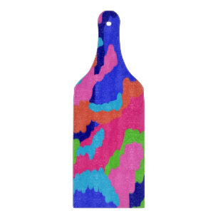 Colourful Abstract Print in Retro Colours Cutting Board
