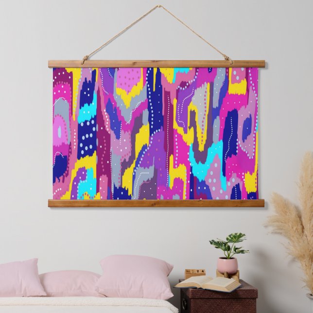 Colourful Abstract Print with Fun Dots  Hanging Tapestry (Bedroom)