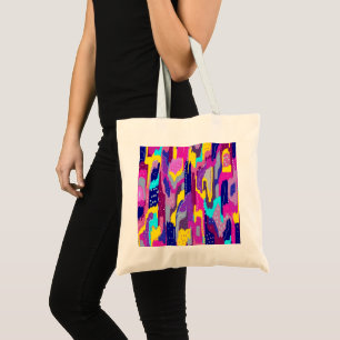 Colourful Abstract Print with Fun Dots  Tote Bag