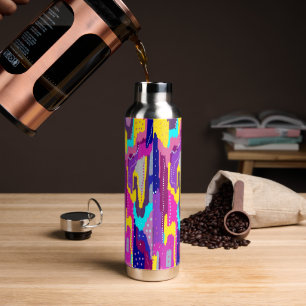 Colourful Abstract Print with Fun Dots Water Bottle
