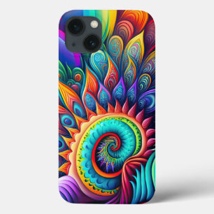 Colourful Abstract Psychedelic Beautiful Flower iPhone 13 Case