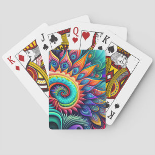 Colourful Abstract Psychedelic Beautiful Flower Playing Cards