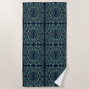 Colourful Abstract Psychedelic Stringy Pointed Art Beach Towel