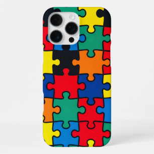 Colourful Abstract Puzzle Piece Pattern Seamless iPhone 16 Pro Max Case