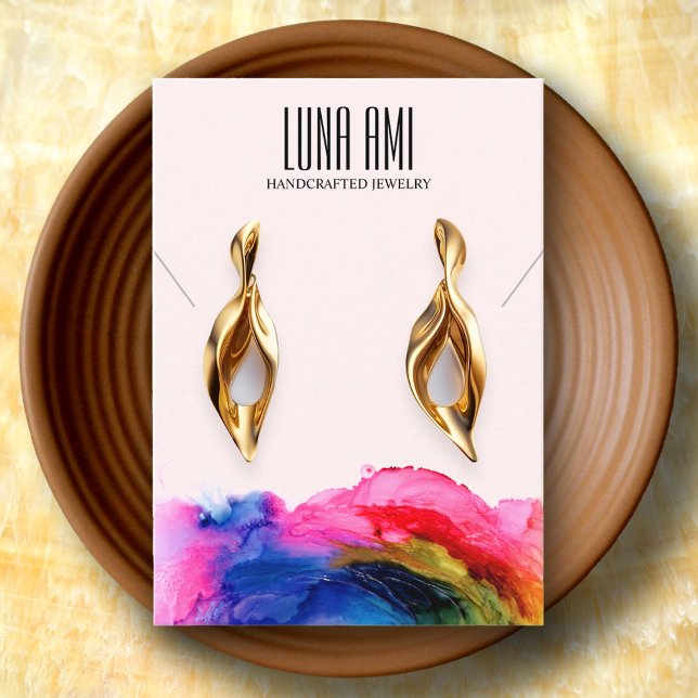 Colourful Abstract Rainbow Jewellery Earring Displ Business Card (Creator Uploaded)