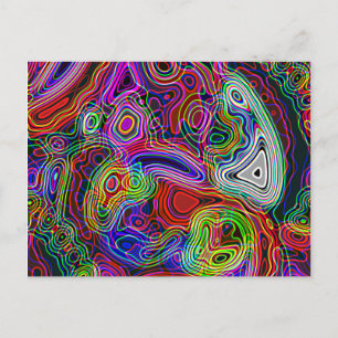 Colourful Abstract Rainbow Neon  Postcard