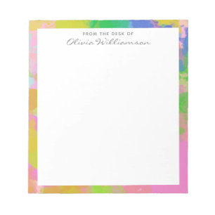 Colourful Abstract Rainbow Painting Personalised Notepad