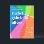 Colourful Abstract Rainbow Photo Bat Mitzvah Party Invitation<br><div class="desc">This modern Bat Mitzvah invitation features bold colour blocking and clean typography for a fresh,  confident celebration style. The vibrant palette creates an energetic yet polished look that feels fun,  contemporary,  and age-appropriate. Ideal for families looking for a modern Jewish celebration design that stands out while still feeling timeless.</div>