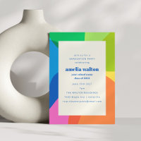 Colourful Abstract Rainbow Photo Graduation Party