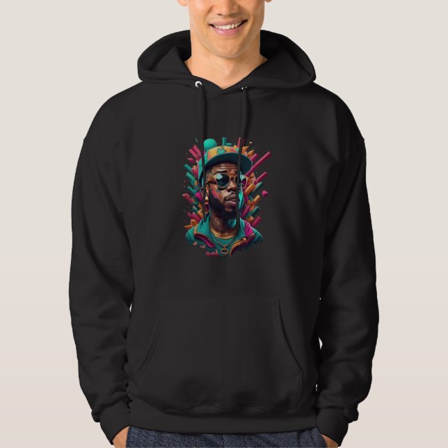 Colourful Abstract Rapper Hoodie (Front)