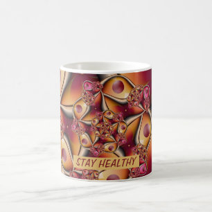 Colourful Abstract Red Orange Fantasy Fractal Text Coffee Mug