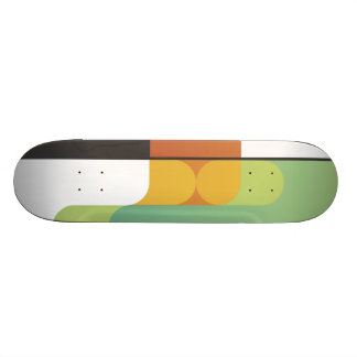 colourful abstract retro art linear geometric skateboard