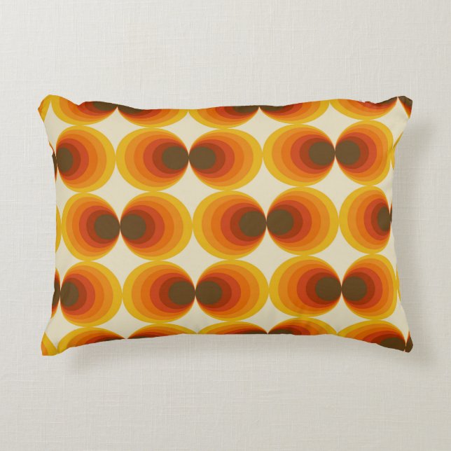 Colourful Abstract Retro Geometric Pattern Decorative Cushion (Front)