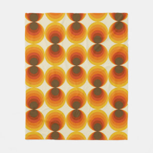 Colourful Abstract Retro Geometric Pattern Fleece Blanket