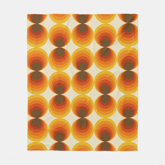 Colourful Abstract Retro Geometric Pattern Fleece Blanket (Front)