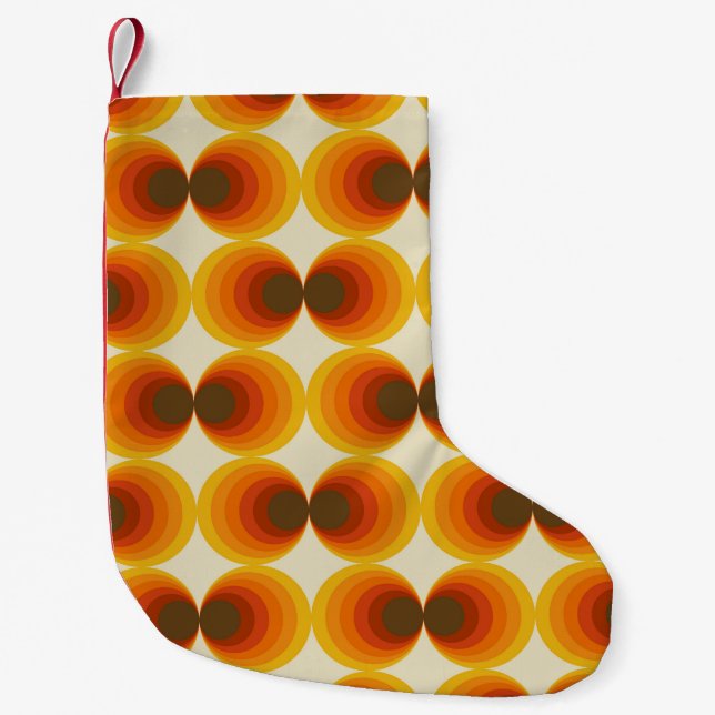 Colourful Abstract Retro Geometric Pattern Small Christmas Stocking (Front)