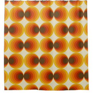 Colourful abstract retro seamless geometric patter shower curtain