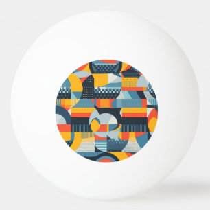 Colourful Abstract Retro-Style Ping Pong Ball