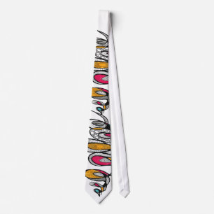 Colourful Abstract Ribbon Zentangle PatternNeck Ti Tie