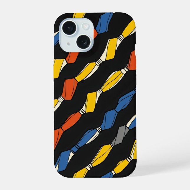 Colourful Abstract Rope Pattern iPhone 15 Case (Back)