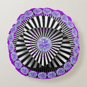 Colourful Abstract Round Throw Pillow