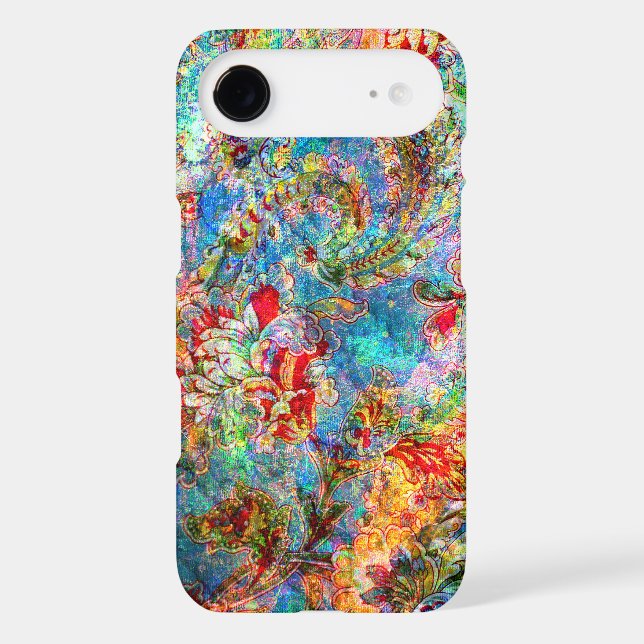 Colourful Abstract Rustic Floral Design Case-Mate iPhone Case (Back)