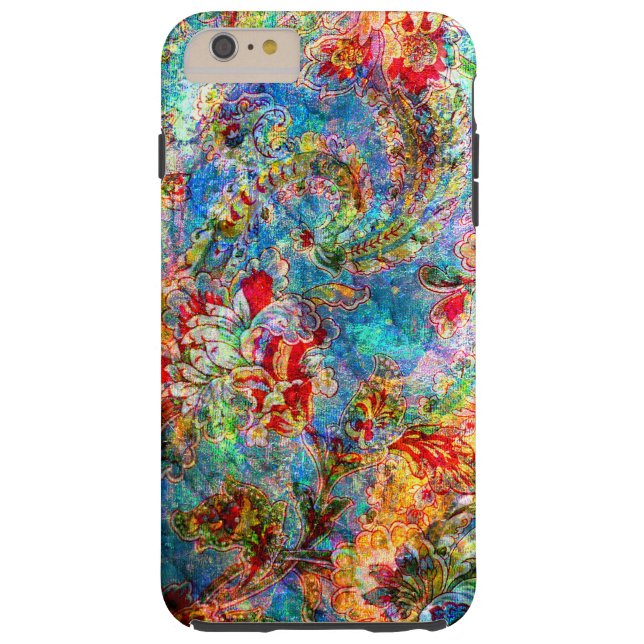 Colourful Abstract Rustic Floral Design Case-Mate iPhone Case (Back)