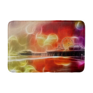 Colourful abstract Santa Monica Pier Bath Mat