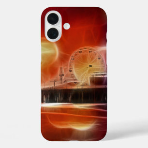 Colourful abstract Santa Monica Pier iPhone 16 Plus Case