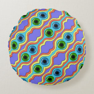 Colourful Abstract Seamless Hand Drawn Pattern  Round Cushion