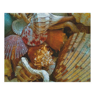 Colourful Abstract Seashells Faux Canvas Print