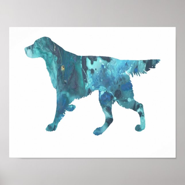 Colourful abstract Setter silhouette Poster (Front)