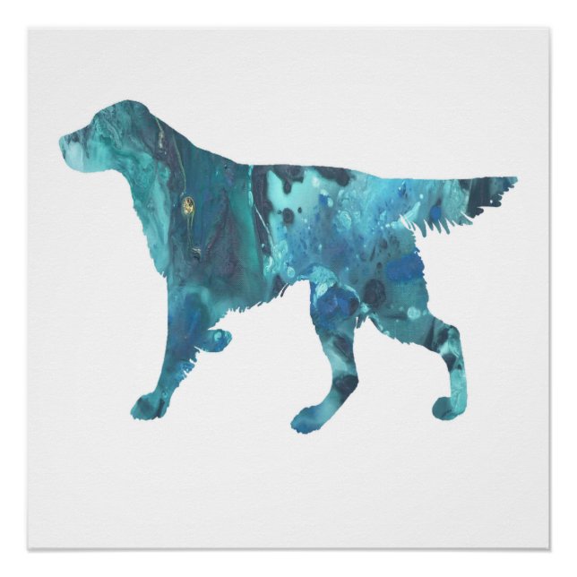 Colourful abstract Setter silhouette Poster (Front)