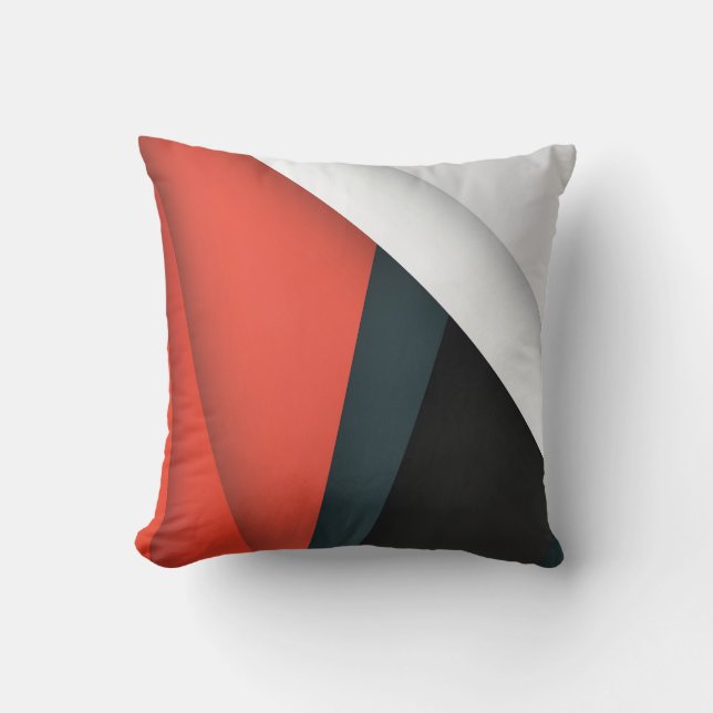 Colourful Abstract Shapes and Lines Cushion (Front)