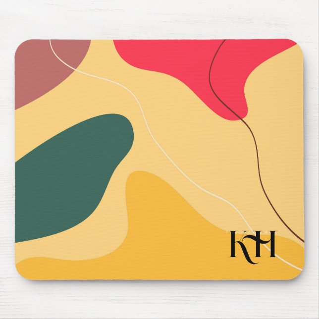 Colourful abstract shapes background mouse pad (Front)