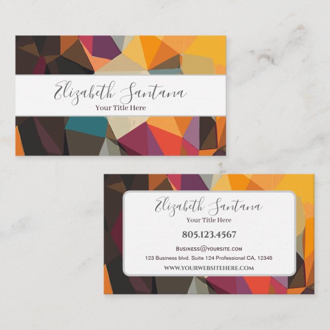 Colourful Abstract Shapes Business Card (Front/Back)