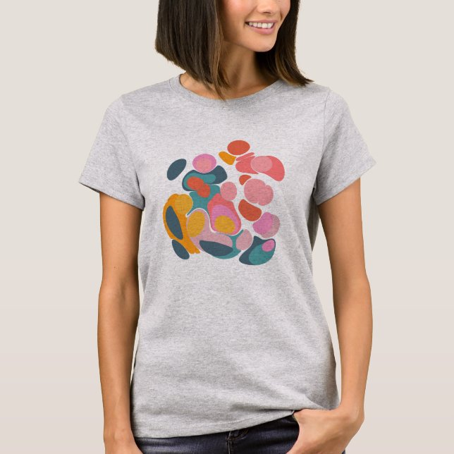 Colourful Abstract Shapes Collage Unique Design T-Shirt (Front)