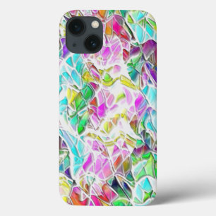 Colourful abstract shapes dipped in white milk sou iPhone 13 case