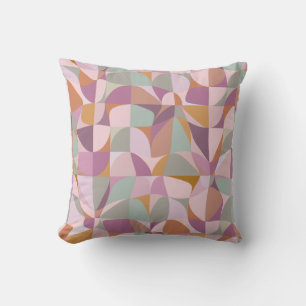 Colourful Abstract Shapes in Earth Tones Cushion