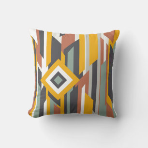 Colourful Abstract Shapes, Lines & Boxes Cushion