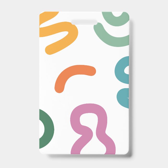 Colourful Abstract Shapes Pattern ID Badge (Front)