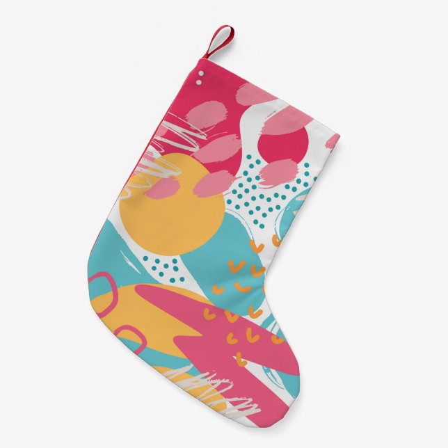 Colourful Abstract Small Christmas Stocking (Front (Hanging))
