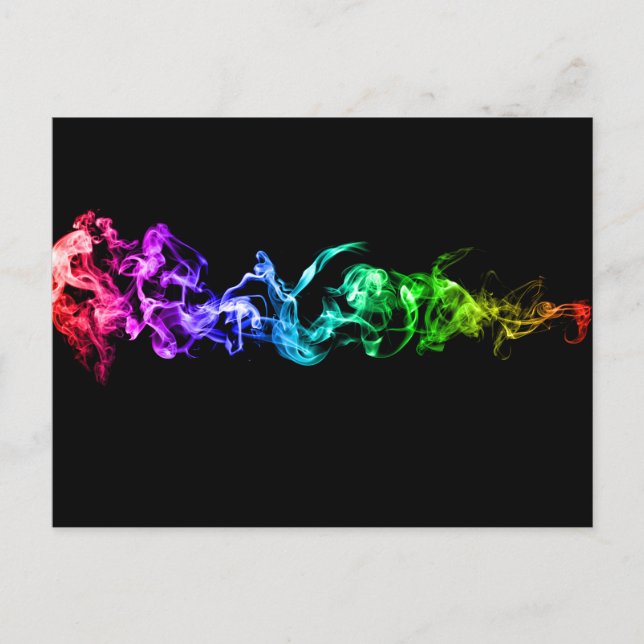 Colourful Abstract Smoke - A Rainbow in the Dark Postcard (Front)