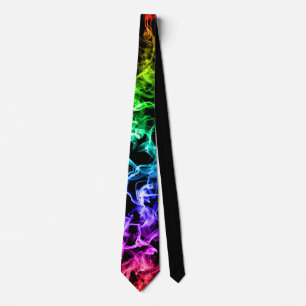 Colourful Abstract Smoke - A Rainbow in the Dark Tie
