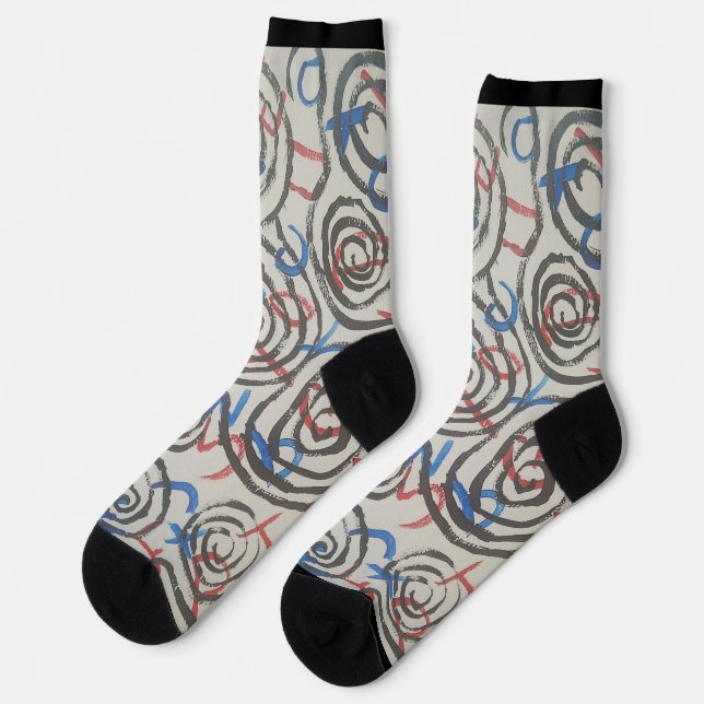 Colourful Abstract Socks (Left)
