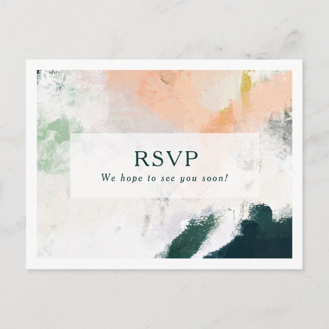 Colourful Abstract Song Request RSVP Postcard (Front)